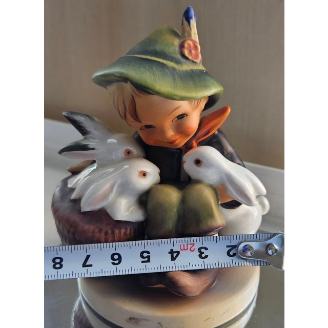 Vintage Goebel Hummel “Playmates” #58/0 Tmk3 – Boy With Bunnies German Porcelain Figurine For Sale In Philadelphia - Image 6 of 6