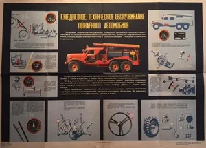 1963 Russian Firetruck Maintenance Poster