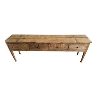 Reclaimed Wood Console / Entryway Table — 84"l × 16"d × 30"h For Sale