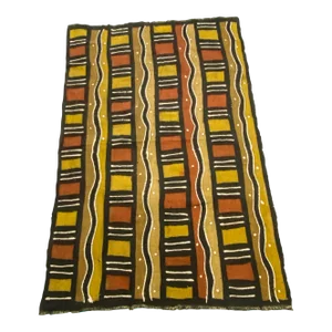African Bogolan Mud Cloth Textile 64" H by 42" W