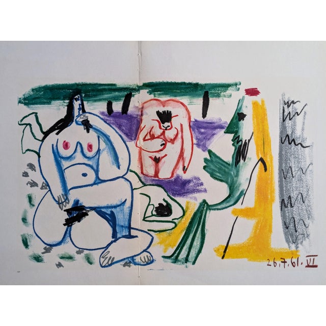 Modern Pablo Picasso, Artist and Models III, Original Photolithograph, 1962 For Sale - Image 3 of 3