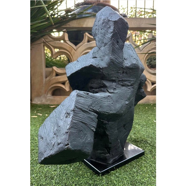 Ju Ming (Zhu Ming) Taichi Series Abstract Sculpture – Painted Copper (Bronze Finish), Marble Base, 19" H For Sale - Image 14 of 18