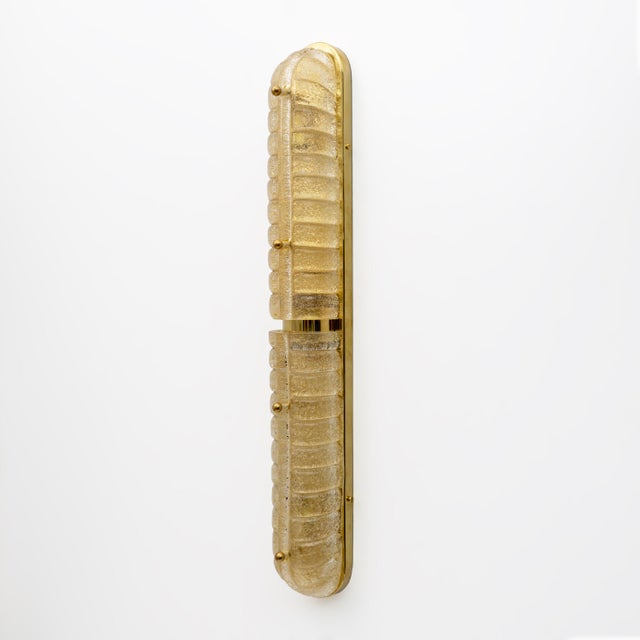 Art Deco Gold Murano Glass and Brass Sconces, Set of 2 For Sale - Image 4 of 10