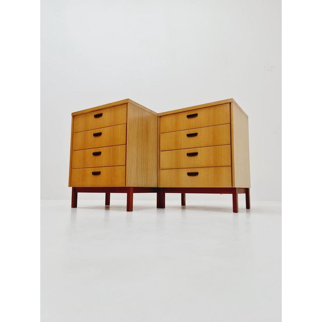 Mid-Century German Ash and Teak Nightstands by Wk Möbel, 1960s For Sale - Image 6 of 11