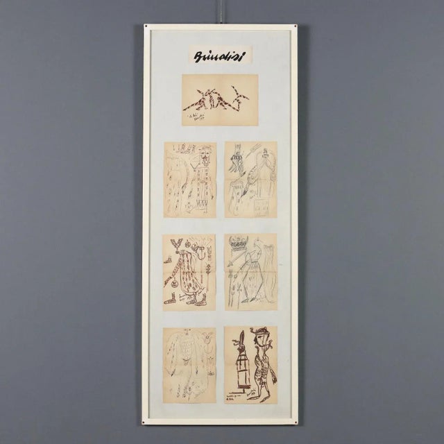 Remo Brindisi, Sketches, Mixed Media on Paper For Sale - Image 10 of 10