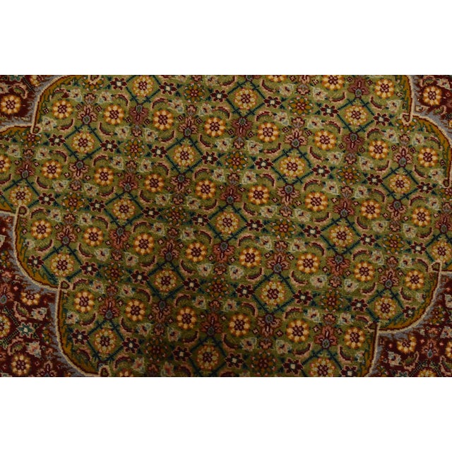Fine Tabriz Rug 9’9” X 12’7” Blue Wool Traditional Hand-Knotted Carpet For Sale - Image 10 of 15