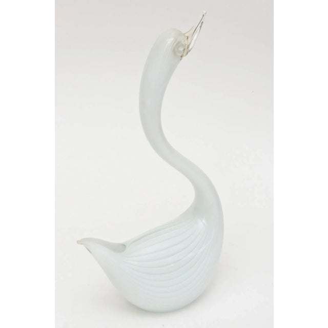Mid-Century Modern Vintage Murano Seguso Glass White Swan Sculpture, 1960's For Sale - Image 3 of 11