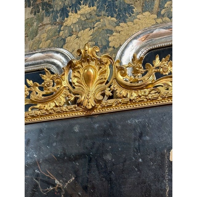 Wood Louis XVI Carved and Giltwood Mirror For Sale - Image 7 of 7