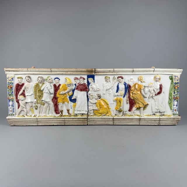Large Works of Mercy Frieze Relief in Majolica For Sale - Image 14 of 14