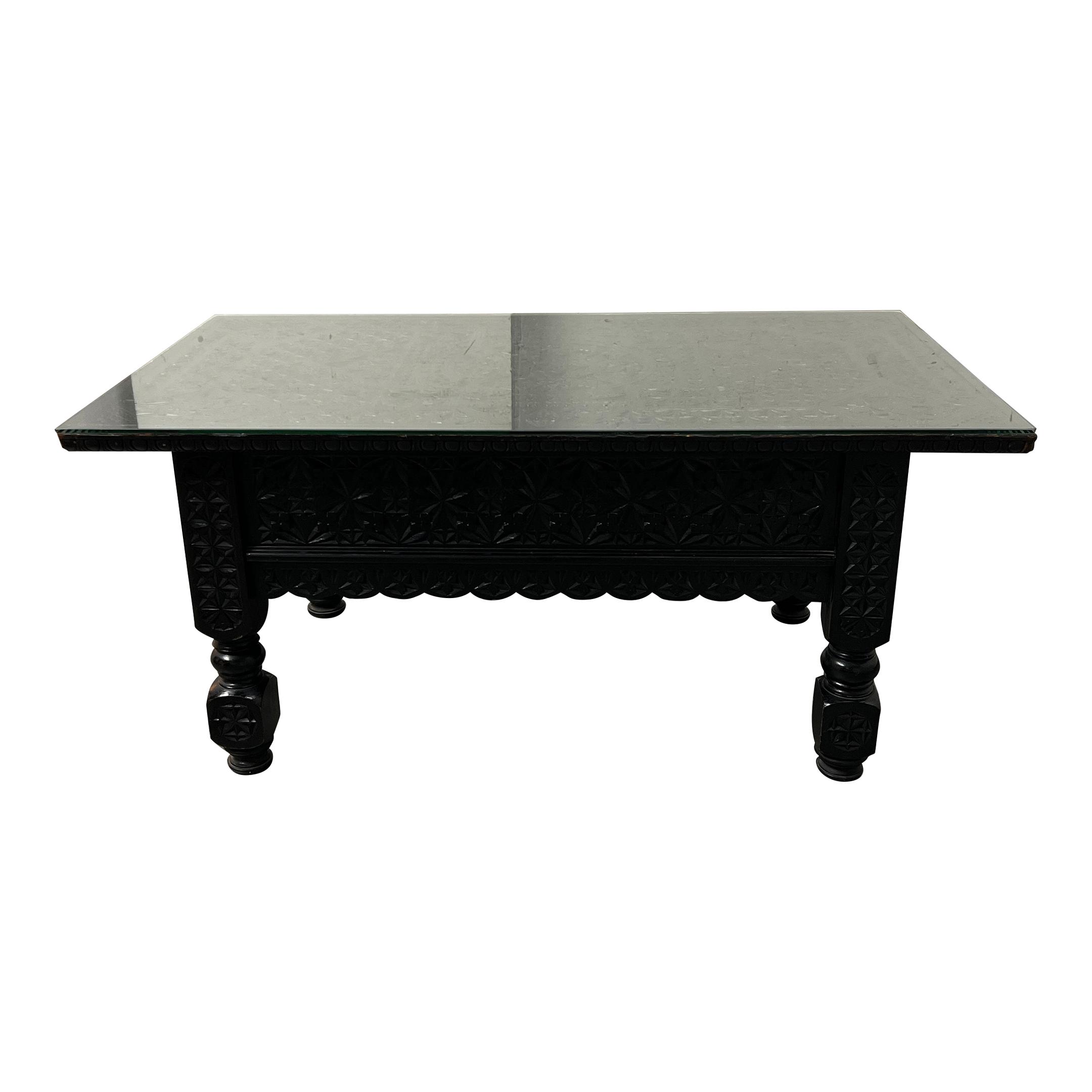Vintage Handcarved Wood Coffee Table - image 0
