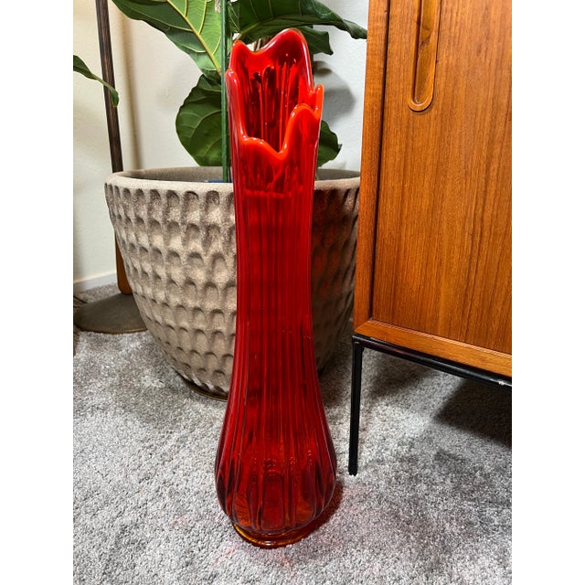 Vintage Mid Century 1960s Le Smith Red Swung Vase Chairish