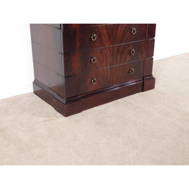 1990s Thomas Pheasant for Baker Furniture Massive Flame Mahogany Empire Linen Press For Sale - Image 5 of 15