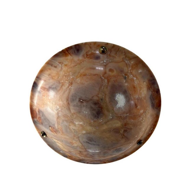 1940s Swedish Alabaster Pendant Lamp with Gilded Details, 1940s For Sale - Image 5 of 8