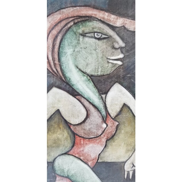 1980s Rub Val Surrealist Abstract Female Painting For Sale In Miami - Image 6 of 8
