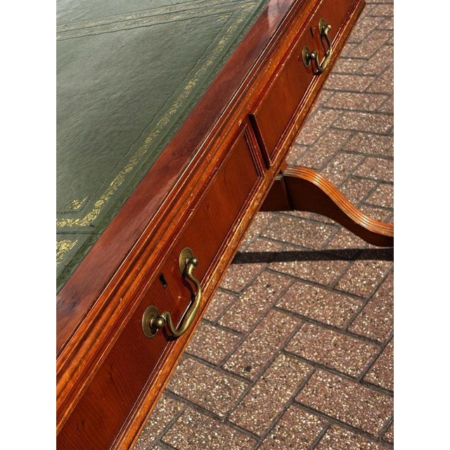 Regency Style Desk with Green Leather Top For Sale - Image 5 of 10