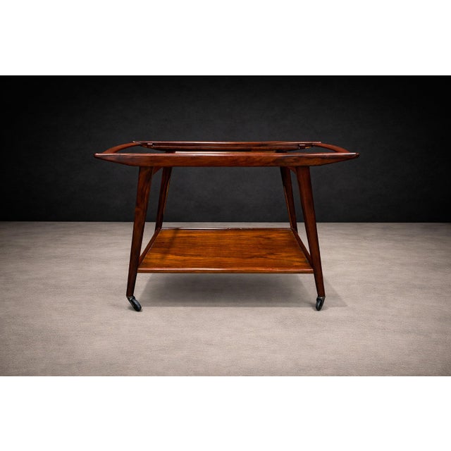 1960s Geraldo De Barros for Unilabor Bar Cart in Rosewood, Brazil, 1960s For Sale - Image 5 of 18
