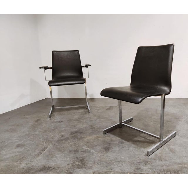 Vintage Chrome Dining Chairs by Rudi Verelst, 1970s, Set of 6 For Sale - Image 10 of 13