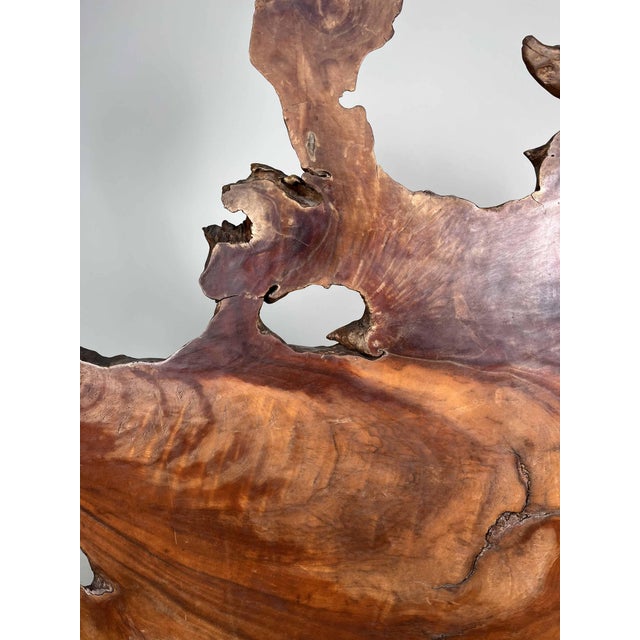 Japanese Carved Tsuitate in Rootwood For Sale - Image 10 of 18