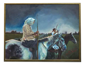 Elin Sian Blake, The Hosts of Rebecca after Alexander Cordell, 21st Century, Oil on Canvas