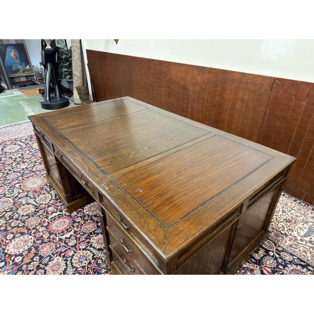 Large English Desk in Oak For Sale - Image 17 of 18
