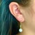 Diamond Akoya Pearl Earrings 14k Yellow Gold 0.12 TCW Women Certified For Sale In New York - Image 6 of 6