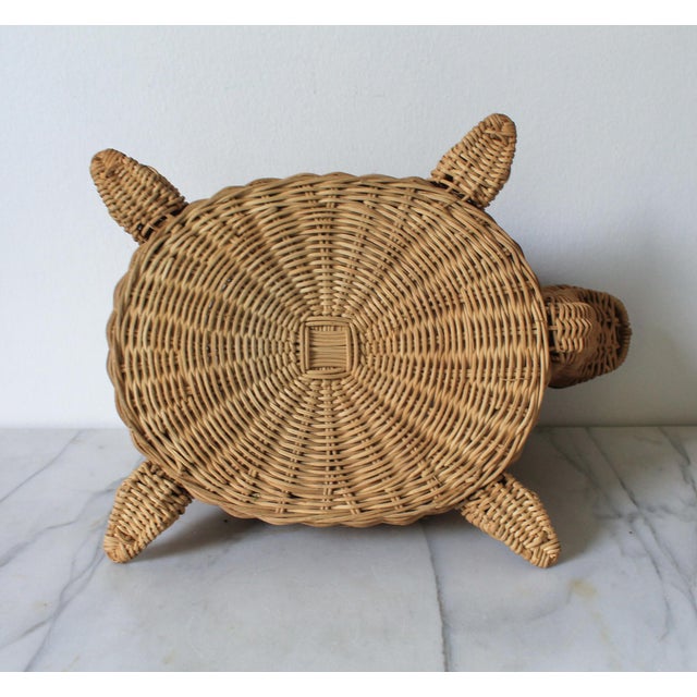 Tan Vintage Wicker Turtle Planter Basket For Sale - Image 8 of 8