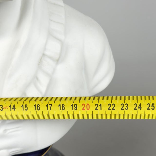 Sculpture Bust of a Child in Biscuit Porcelain from C. Tharaud, Limoges, 20th Century For Sale - Image 10 of 12