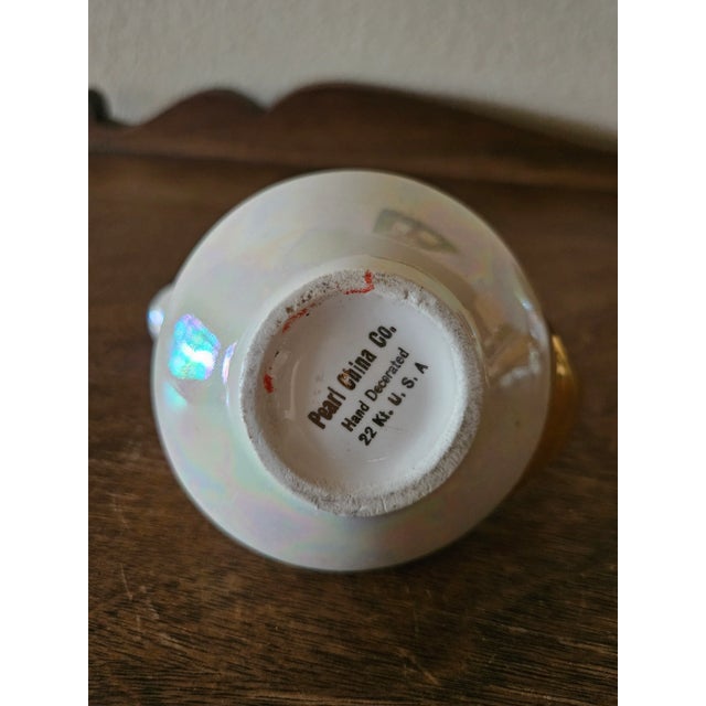 Vintage Pearl China Company Mini Opalescent Ceramic Sugar and Creamer Set For Sale - Image 11 of 11