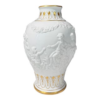 Capodimonte Italian Glazed Ceramic Vase For Sale
