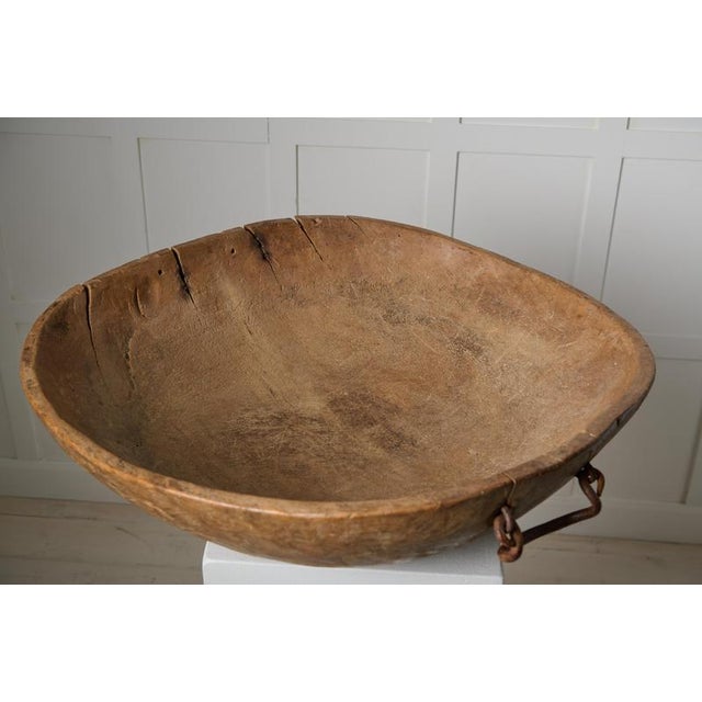 Wood Large Northern Swedish Wooden Bowl in Birch Root, Mid-1700s For Sale - Image 7 of 11