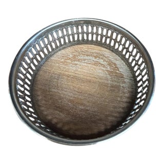 Vintage Italian Silver Plate Wine Coaster For Sale