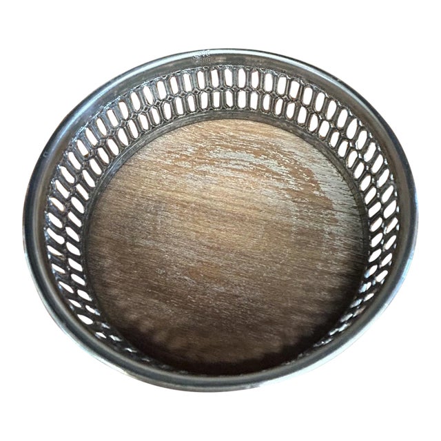 Vintage Italian Silver Plate Wine Coaster For Sale