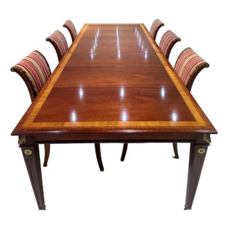 Vintage Kindel "National Trust" Mahogany Extention Banquet Dining Room Table For Sale