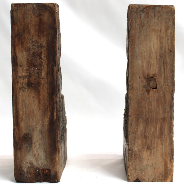 Wood Brackets Corbels Vintage Architectural Pair For Sale - Image 7 of 16