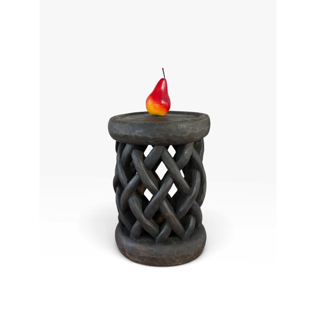 Vintage Tribal Nobility Bamileke Braided Stool/Table Cameroon 16" H For Sale In New York - Image 6 of 9