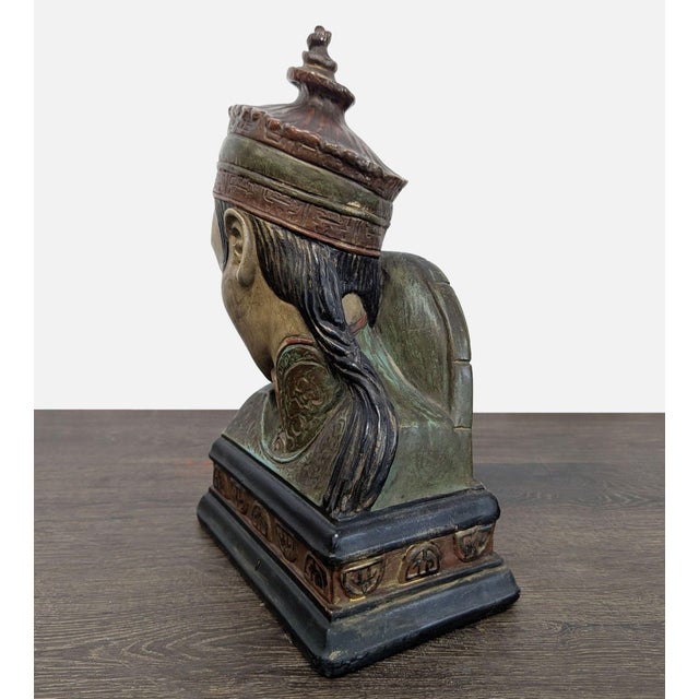 Pair of Vintage Bookends With Asian Inspired Busts For Sale - Image 18 of 18