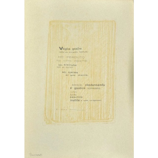 Emile Hugon, Poetry, Original Photo-Lithograph on Cardboard, Early 20th Century For Sale