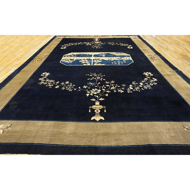 Antique Large Chinese - Peking Knotted Rug painterly, Circa Date: 1920s. This exceptional example of early 20th-century...