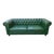 Vintage Chesterfield Sofa Green Tufted Leather Couch For Sale