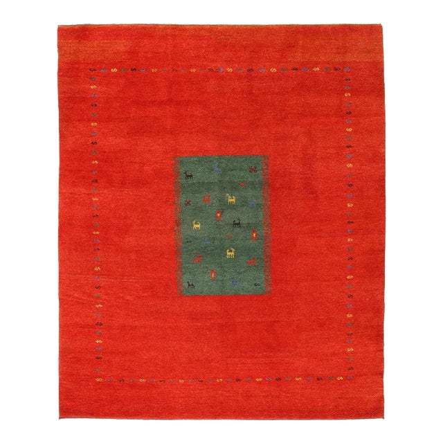 2020s Fine Hand Knotted Gabbeh Rug For Sale