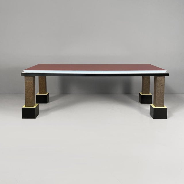 Italian modern laminate dining table Palm Spring by Ettore Sottsass, 1984 Palm Spring dining table with rectangular top in...