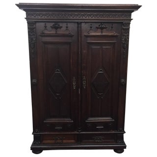 Antique Gothic German Armoire For Sale