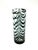 A striking, heavy cylindrical vase made of hand-blown thick glass from the 1970s, featuring a dramatic, dark green...