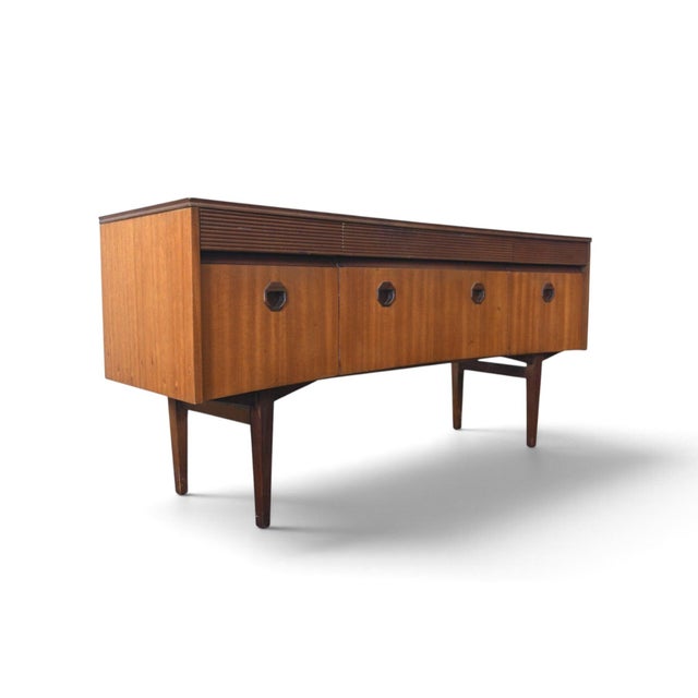 Mid 20th Century Bow Front Mahogany + Rosewood Dresser by Elliotts of Newbury, Attributed For Sale - Image 9 of 10