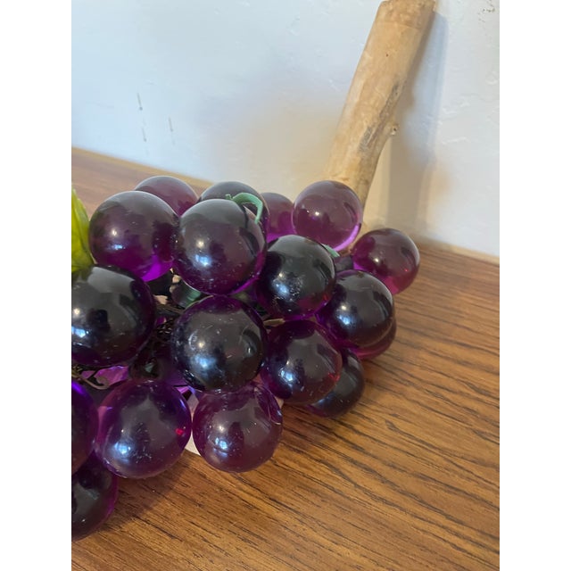 Lovely Vintage Mid-Century Modern Royal Purple Lucite Acrylic Grape Cluster Centerpiece For Sale - Image 4 of 12