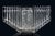 "pan" vase. A pressed, colorless, molded glass piece, with a glossy and satin-matte finish, in the shape of a panpipe with...