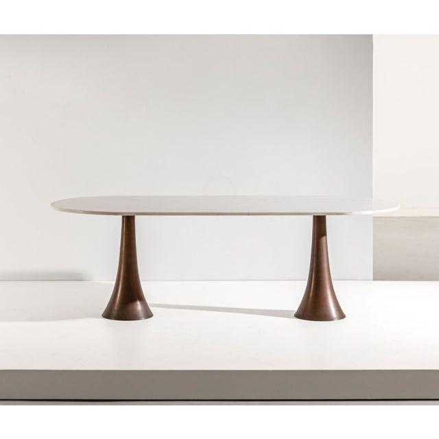 Vintage Model 302 Table with Marble Top by Angelo Mangiarotti for Bernini, 1950s For Sale - Image 6 of 7