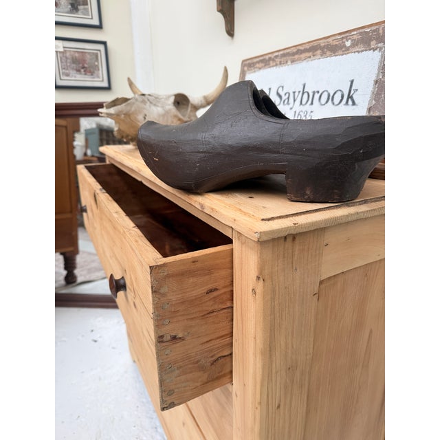 Wood Antique Scrubbed Pine Chest of Drawers For Sale - Image 7 of 9