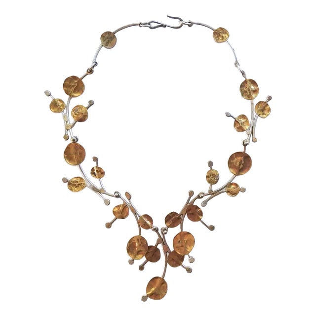 Late 20th Century Artist Made Free Form Foliate Necklace For Sale