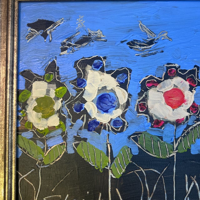 Contemporary original “in the garden” painting by Stephen Heigh. Signed and framed. Measures 13x9 or 16x12 framed. Check...